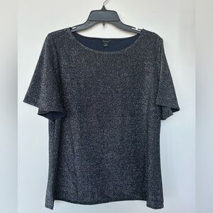 Ann Taylor Super Shimmery Lurex Flutter Sleeve Top